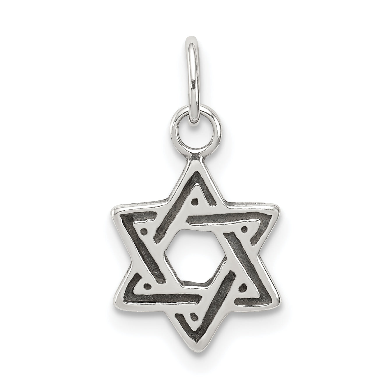 Sterling Silver Antiqued Star Of David Charm
