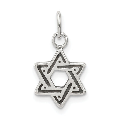 Sterling Silver Antiqued Star Of David Charm