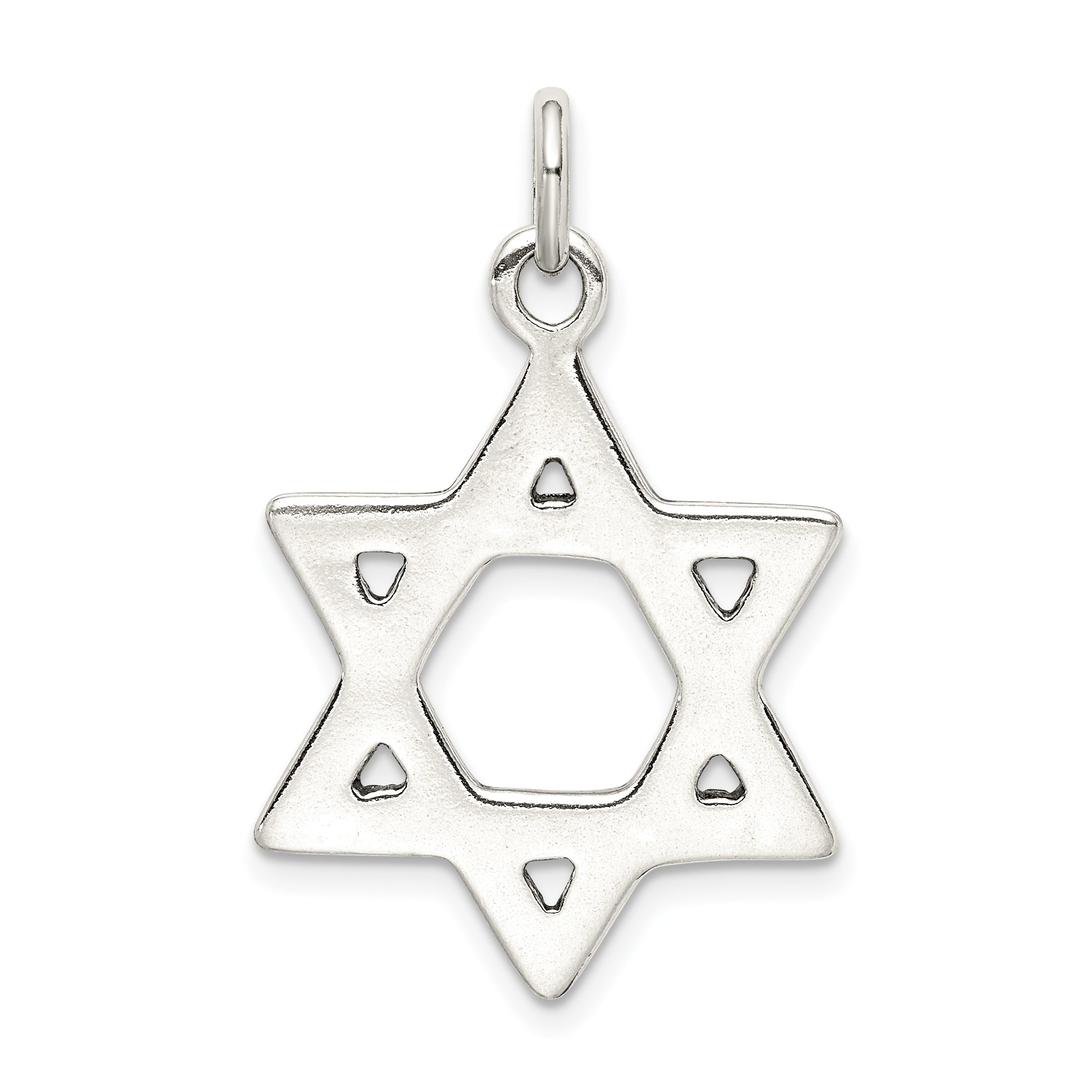 Sterling Silver Antiqued Star Of David Charm
