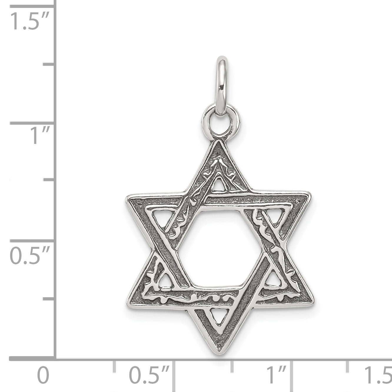 Sterling Silver Antiqued Star Of David Charm