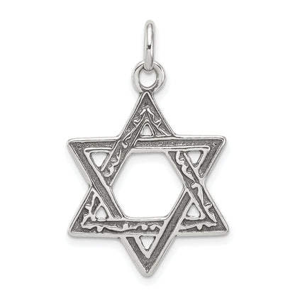Sterling Silver Antiqued Star Of David Charm