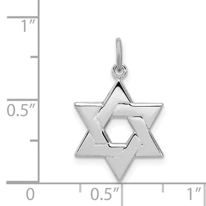 Sterling Silver Rhodium-Plated Star Of David Charm