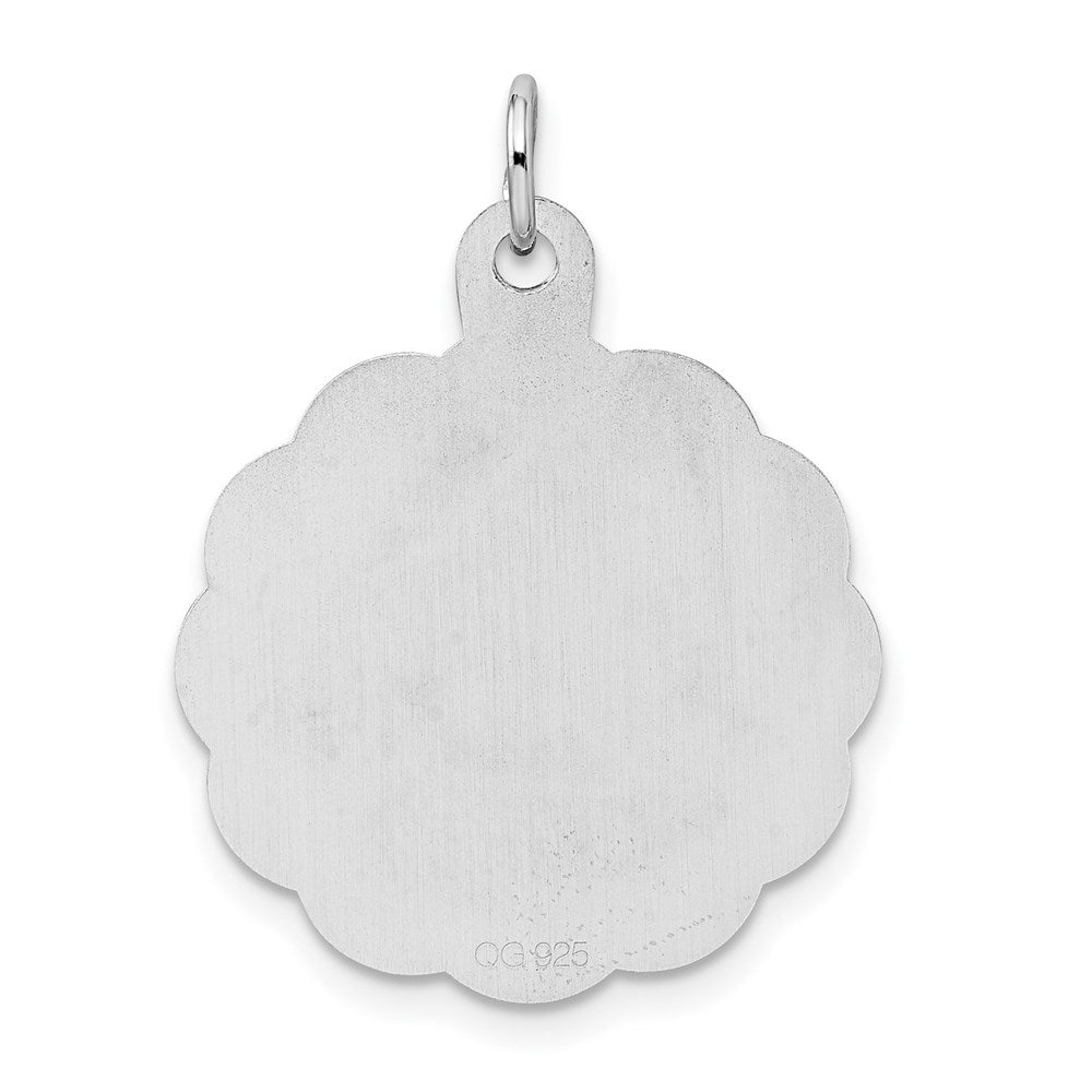 Sterling Silver Rhodium-Plated Confirmation Disc Charm