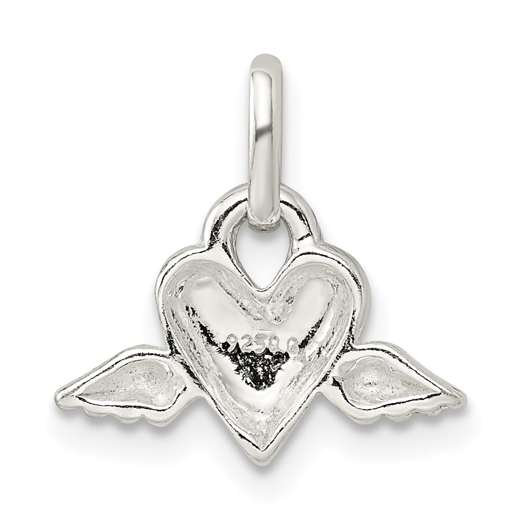 Sterling Silver Heart W/Wings Charm