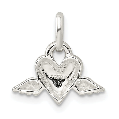 Sterling Silver Heart W/Wings Charm