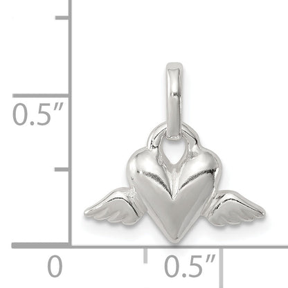 Sterling Silver Heart W/Wings Charm