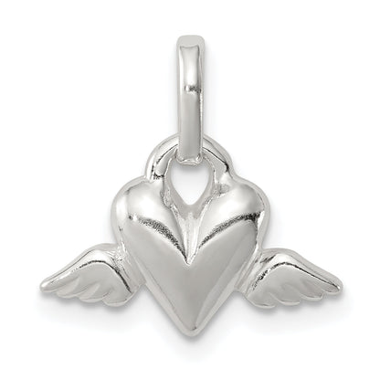 Sterling Silver Heart W/Wings Charm
