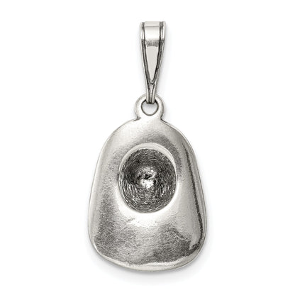 Sterling Silver Antiqued Fireman'S Helmet Charm