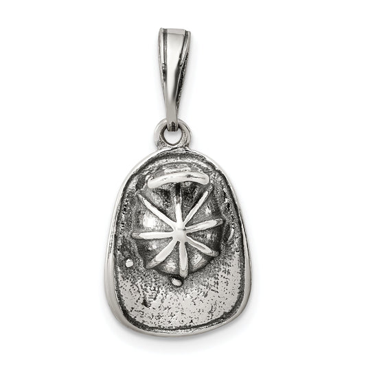 Sterling Silver Antiqued Fireman'S Helmet Charm