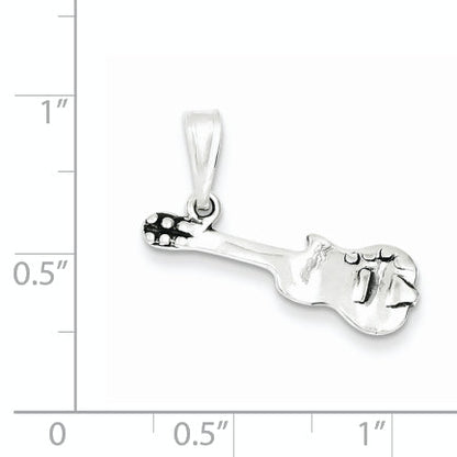 Sterling Silver Antiqued Guitar Charm