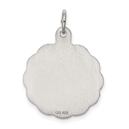 Sterling Silver Rhodium-Plated Cross Disc Charm