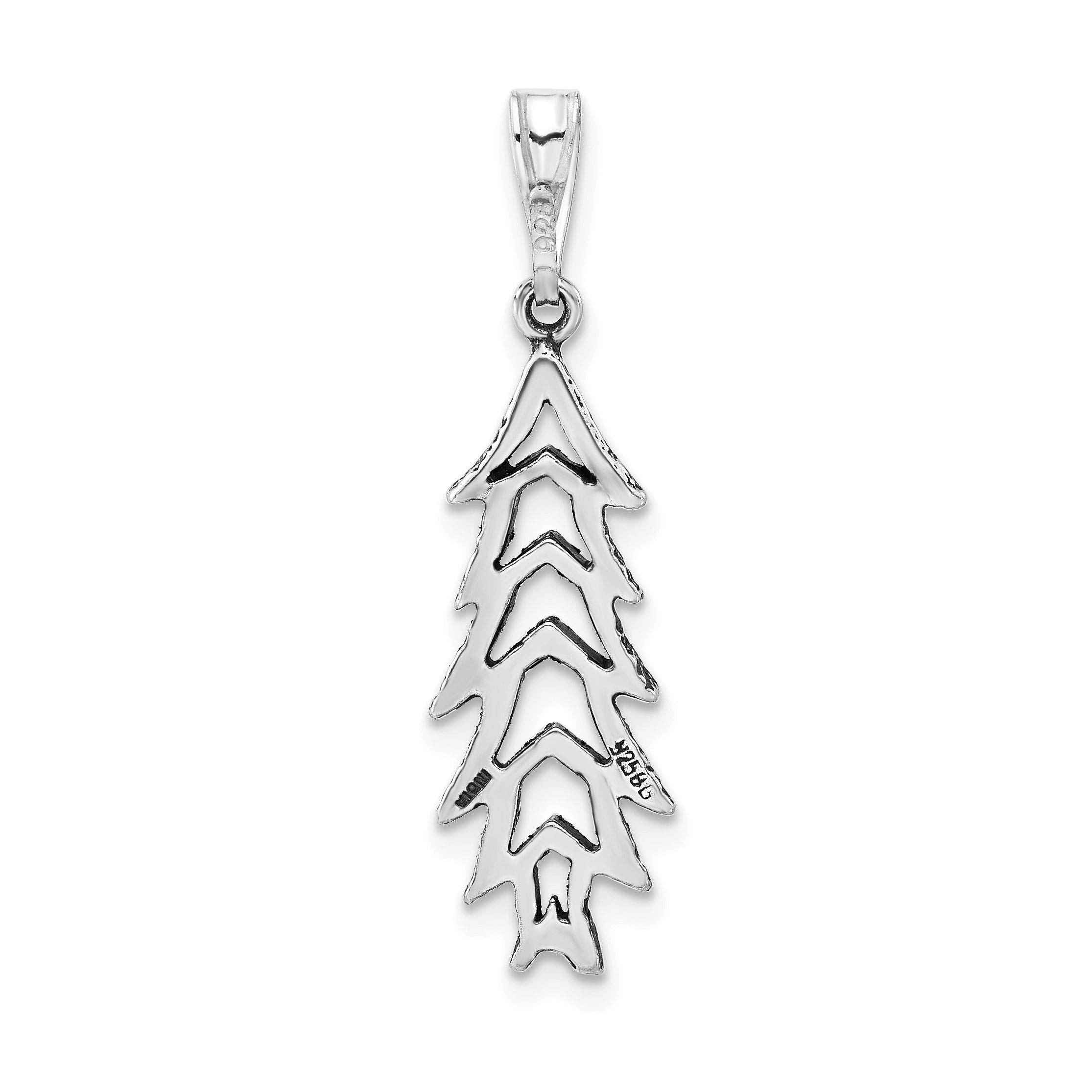 Sterling Silver Polished & Antiqued Tree Charm