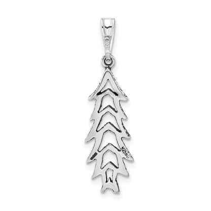Sterling Silver Polished & Antiqued Tree Charm