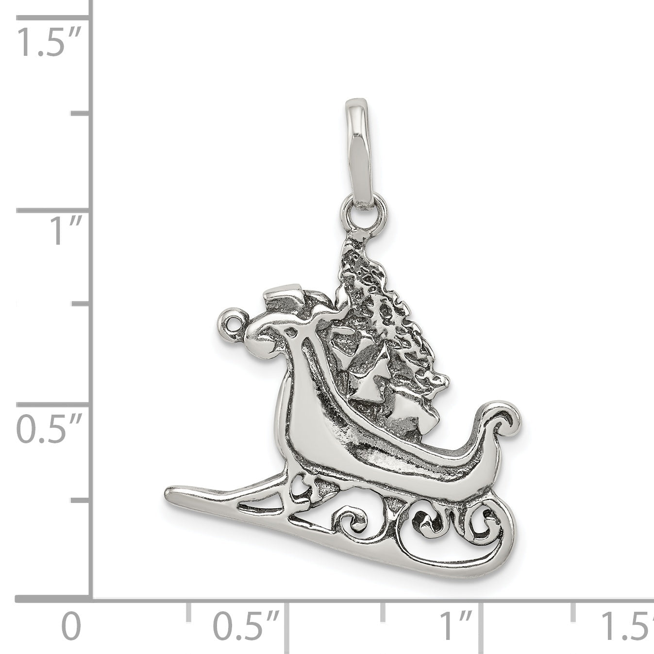 Sterling Silver Antiqued Sleigh Charm