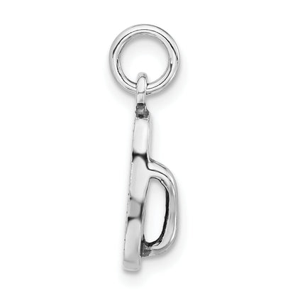 Sterling Silver 3-D Polished & Antiqued Sandal Charm