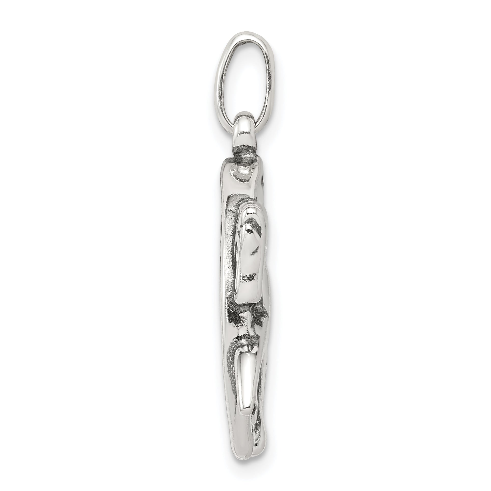 Sterling Silver Antiqued Horse In Horseshoe Charm
