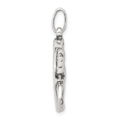 Sterling Silver Antiqued Horse In Horseshoe Charm