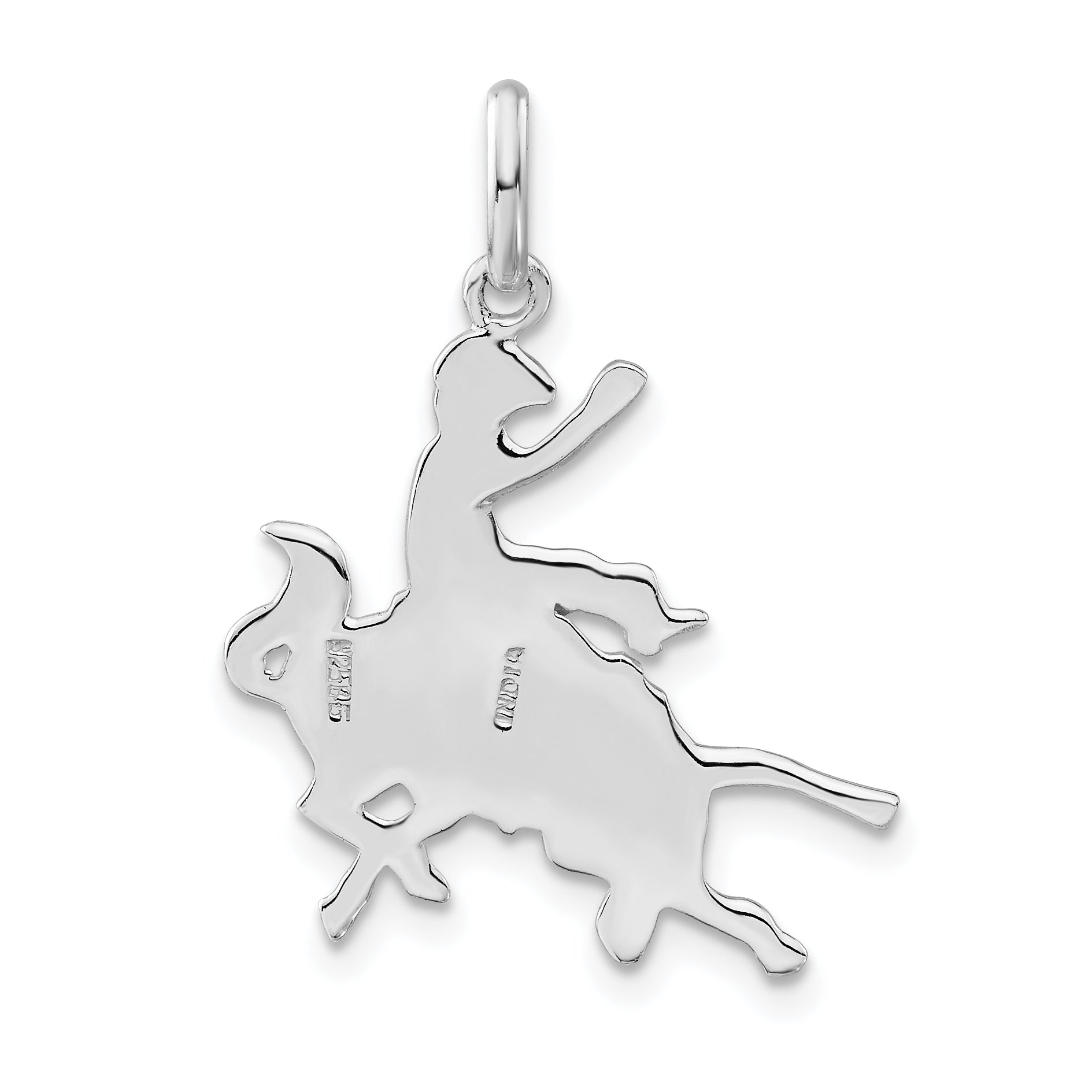 Sterling Silver Polished Bronco Rider Charm