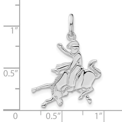 Sterling Silver Polished Bronco Rider Charm