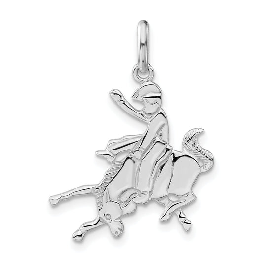 Sterling Silver Polished Bronco Rider Charm