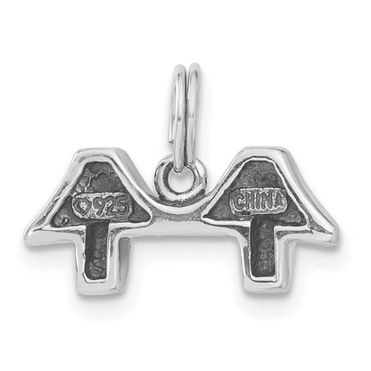 Sterling Silver Antiqued Enameled & Marcasite Bridge Charm