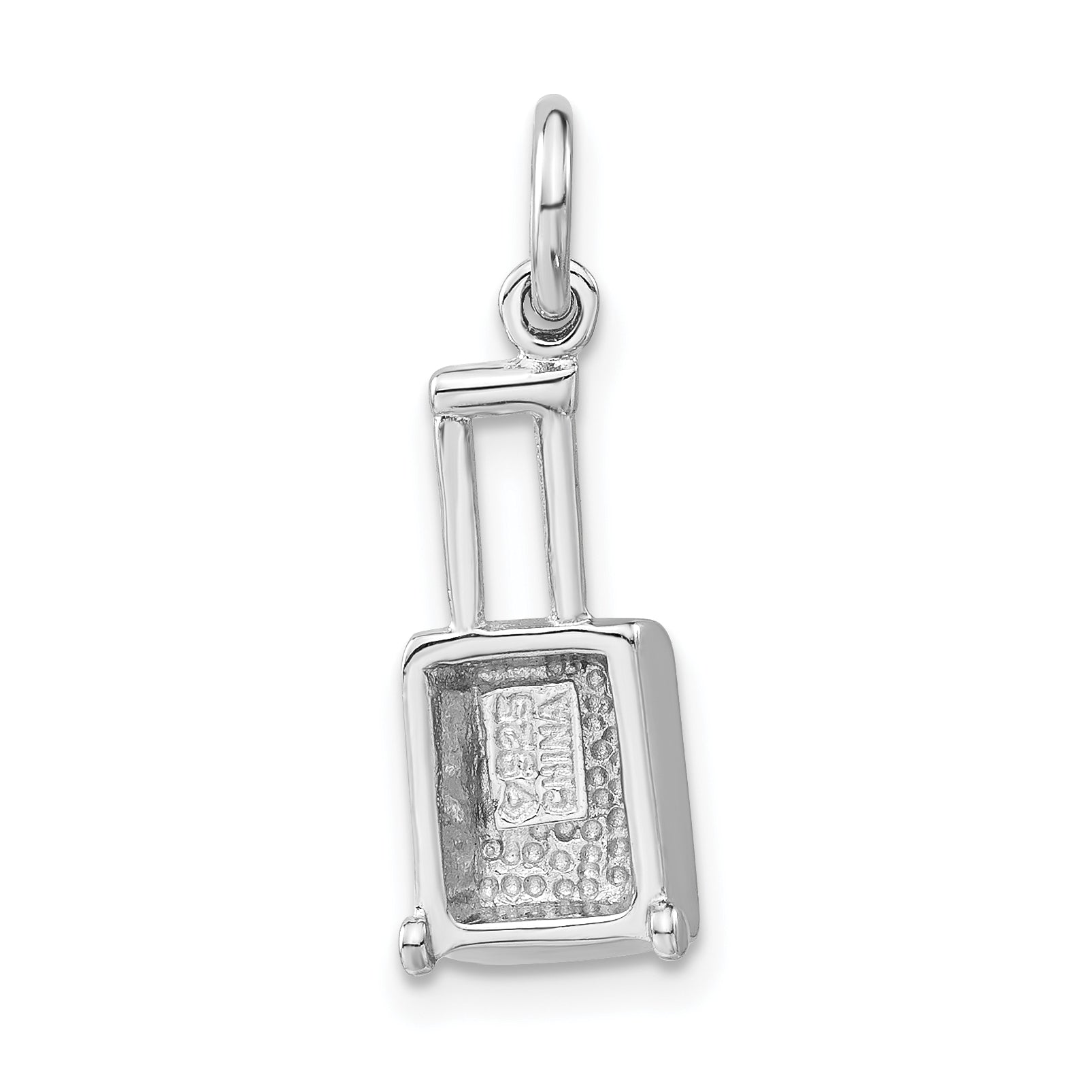Sterling Silver Polished Red Enameled Luggage Charm