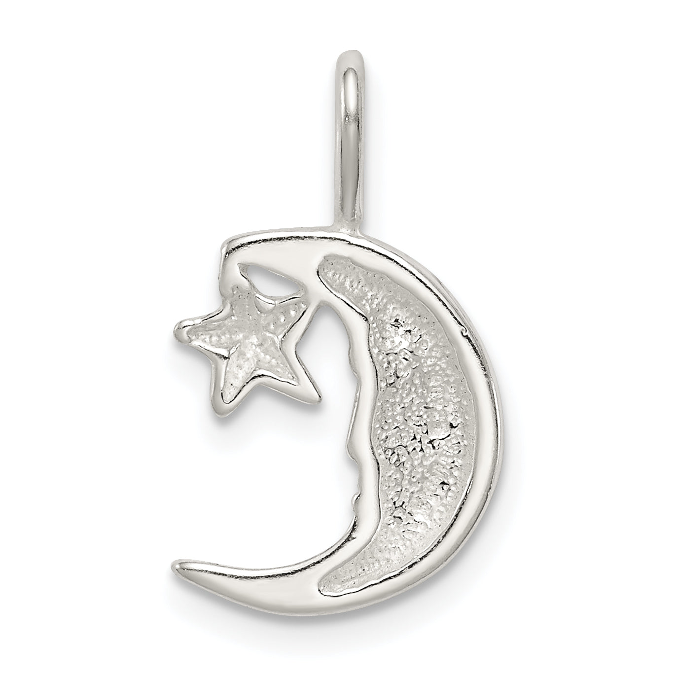 Sterling Silver Moon W/Star Charm