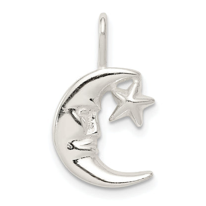 Sterling Silver Moon W/Star Charm