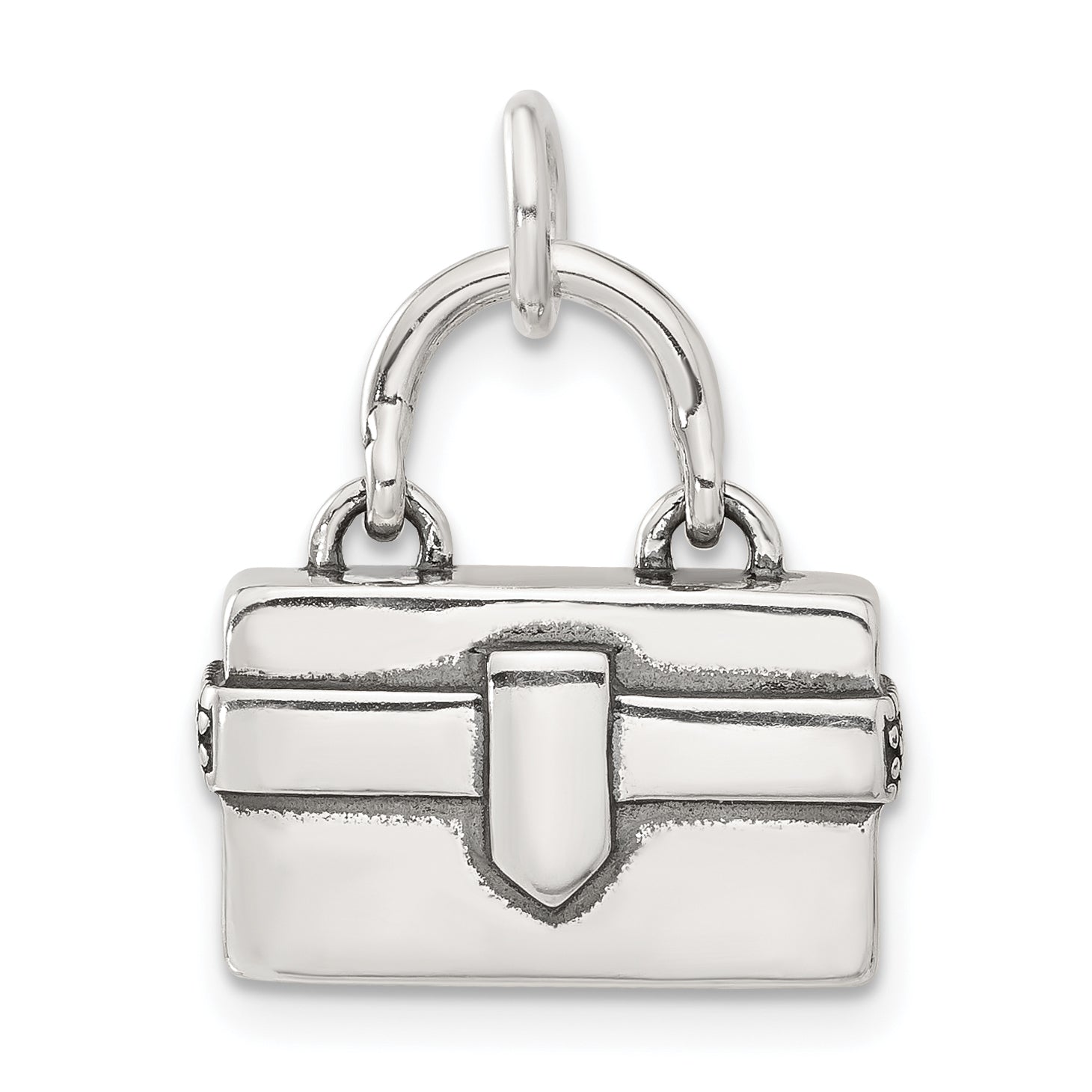 Sterling Silver 3D Enameled Marcasite Purse Charm