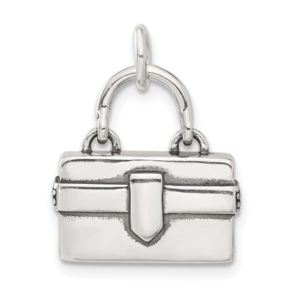 Sterling Silver 3D Enameled Marcasite Purse Charm