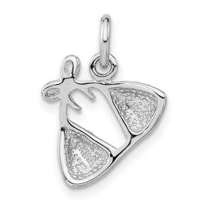 Sterling Silver Rhodium-Plated Enameled Red Bikini Top Charm