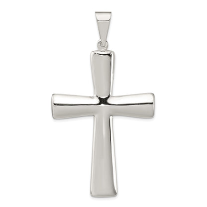 Sterling Silver Rhodium-Plated Hollow Cross Pendant