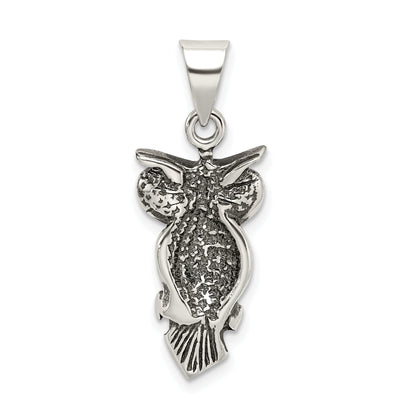 Sterling Silver Antiqued Owl Charm
