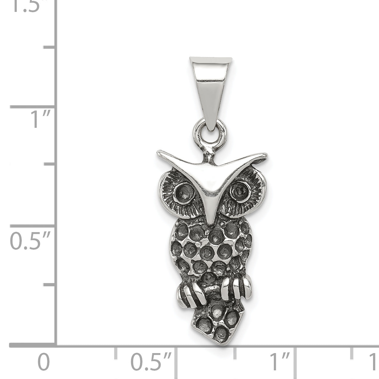 Sterling Silver Antiqued Owl Charm