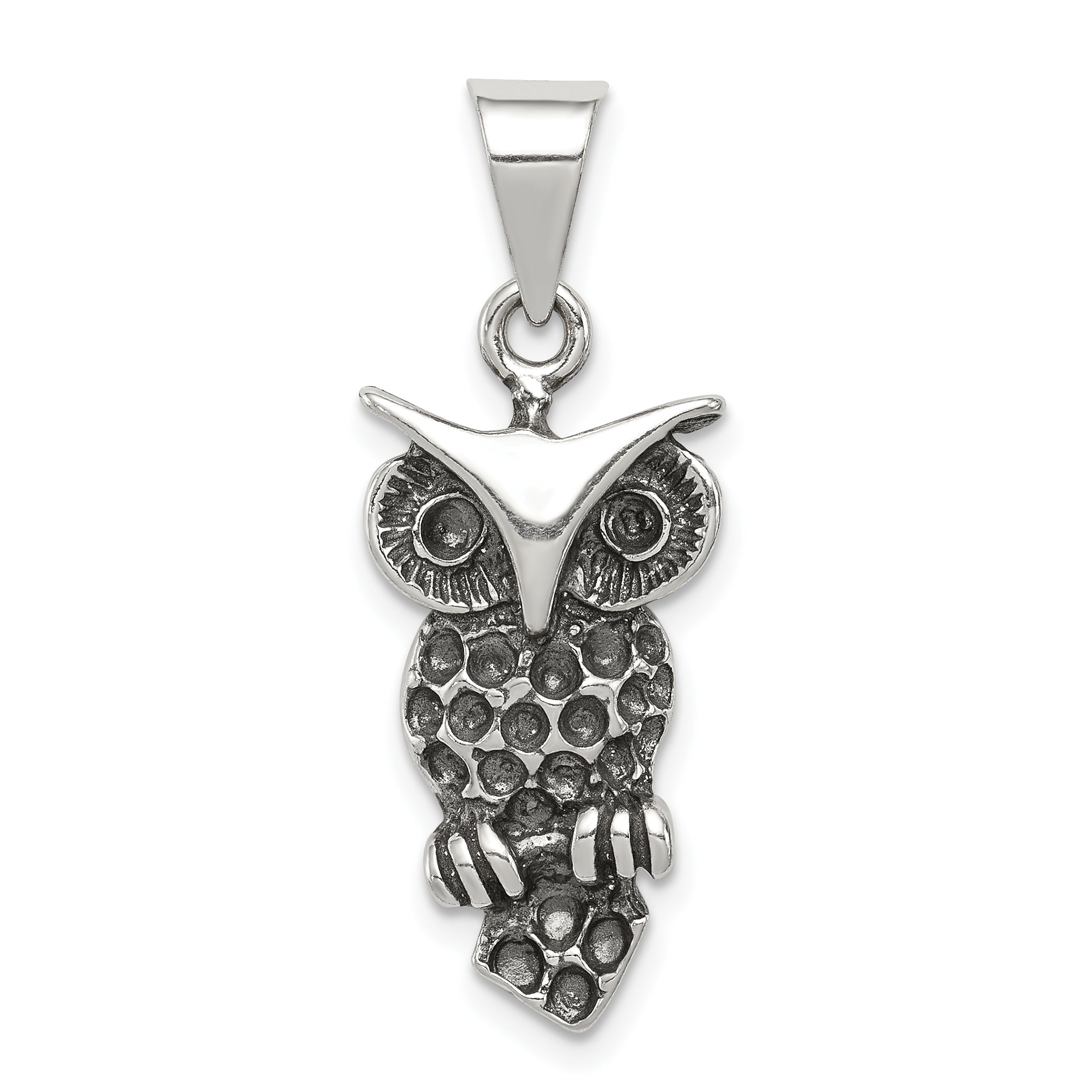 Sterling Silver Antiqued Owl Charm