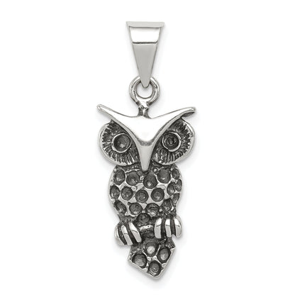 Sterling Silver Antiqued Owl Charm