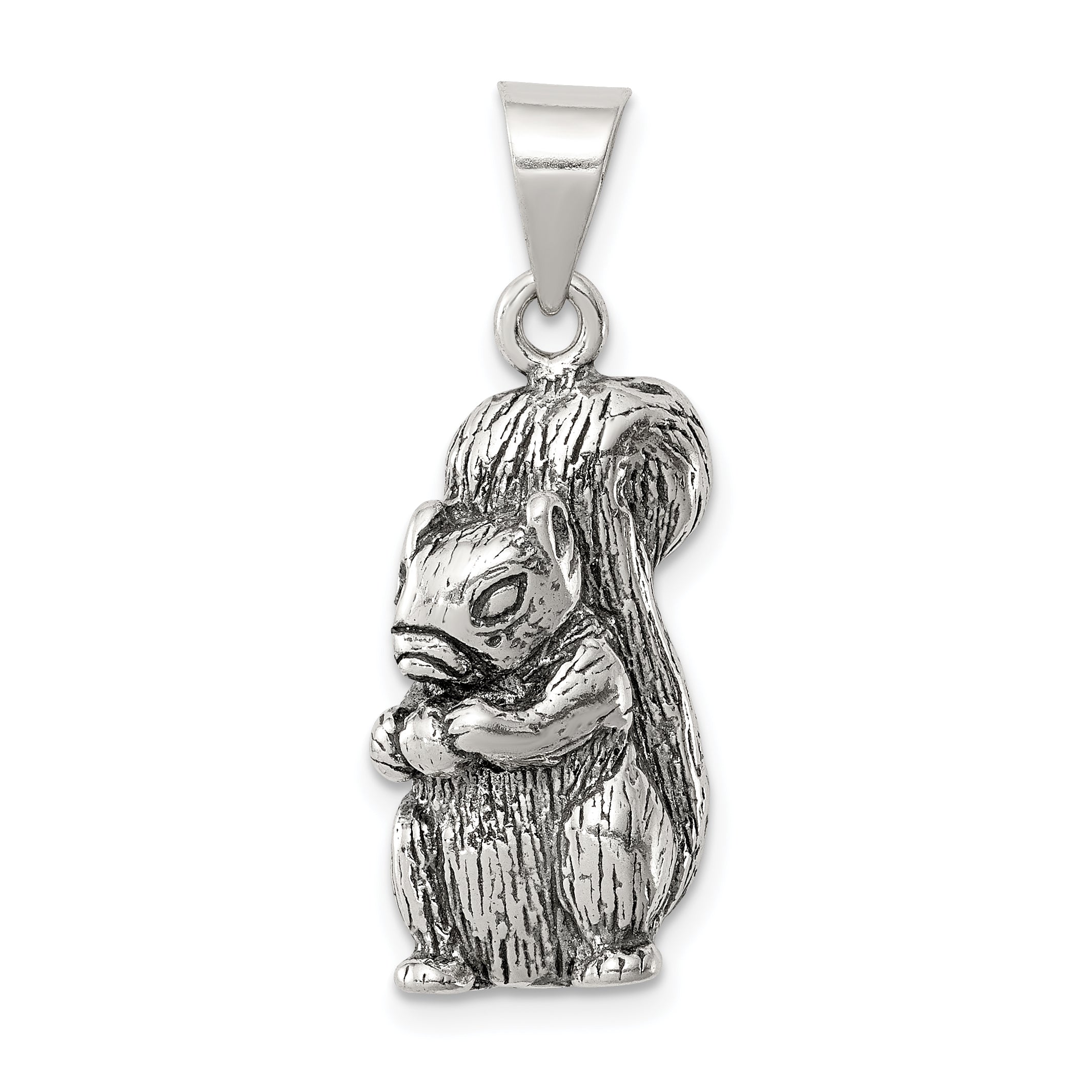 Sterling Silver Antiqued Squirrel Charm