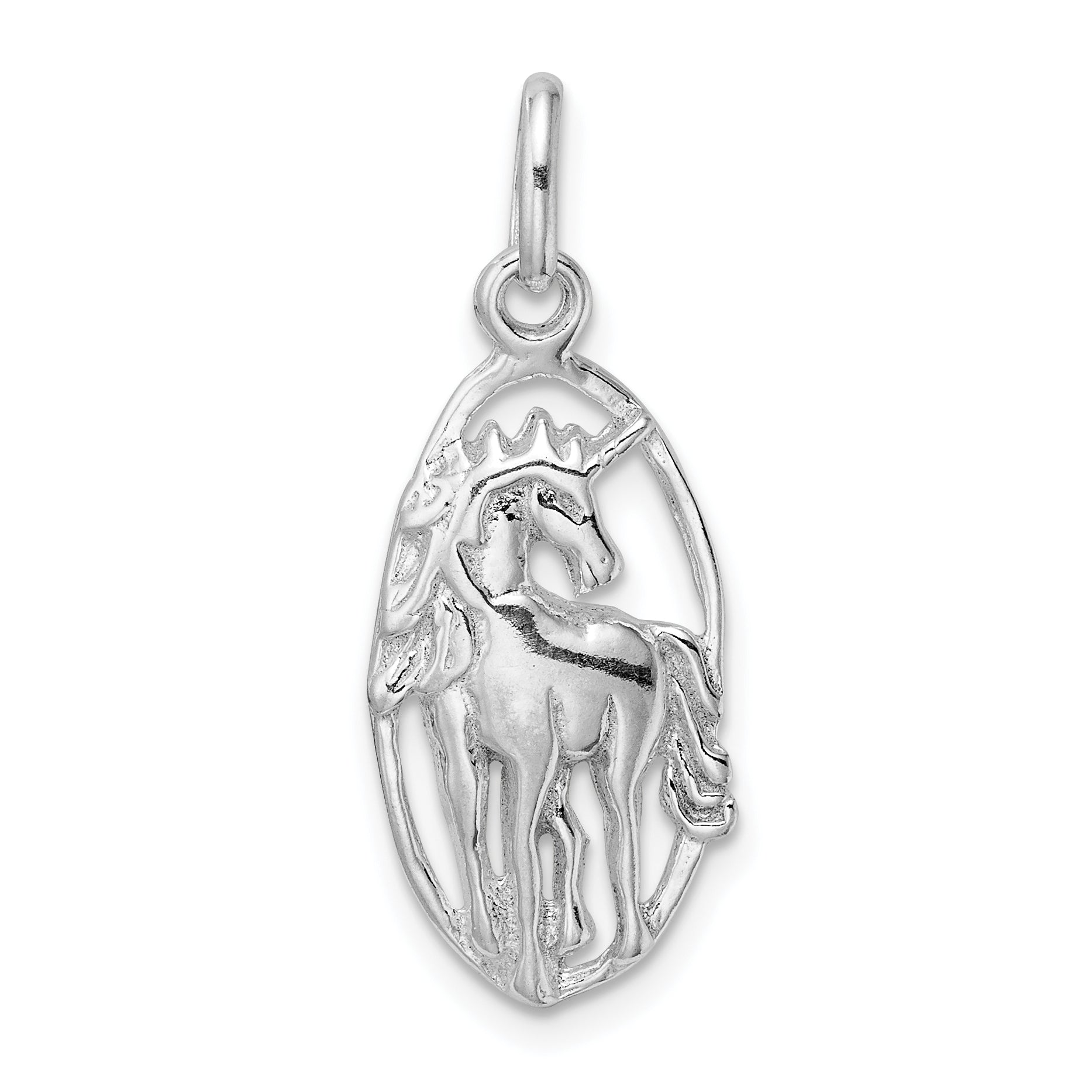Sterling Silver Unicorn In Frame Charm
