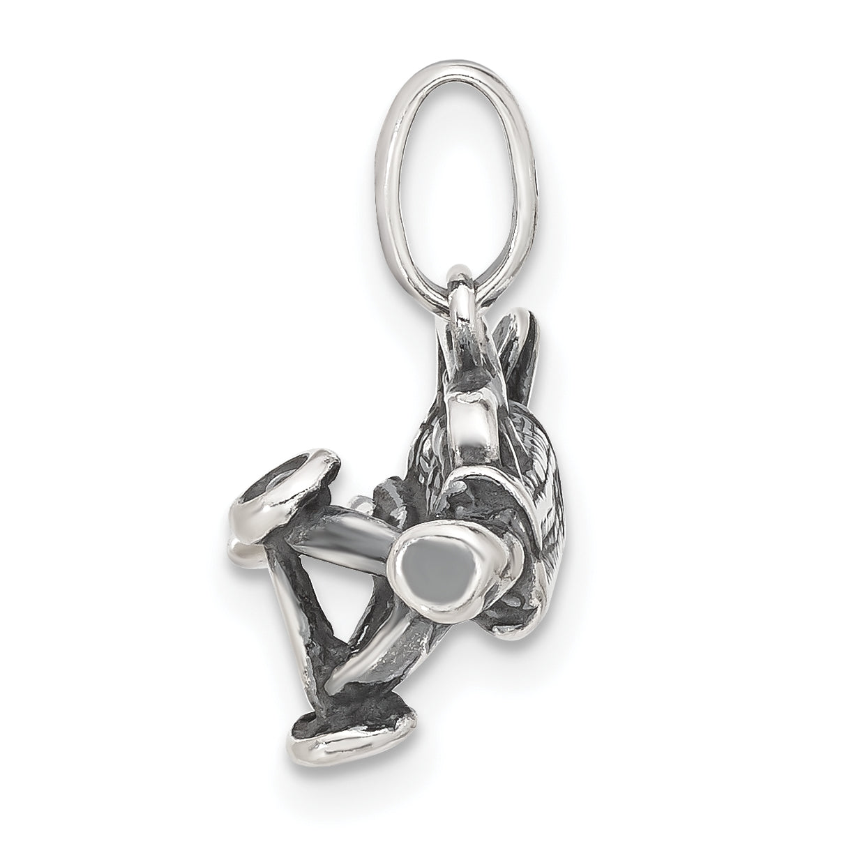 Sterling Silver 3-D Antiqued Golf Bag Charm