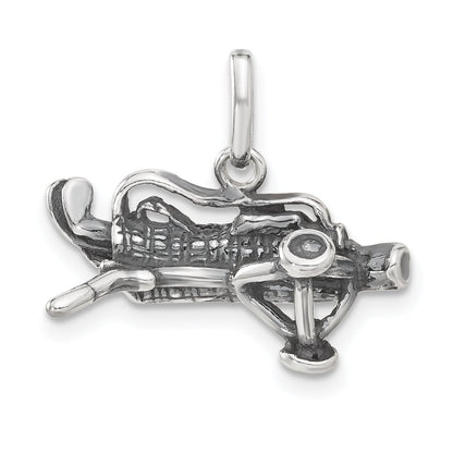 Sterling Silver 3-D Antiqued Golf Bag Charm