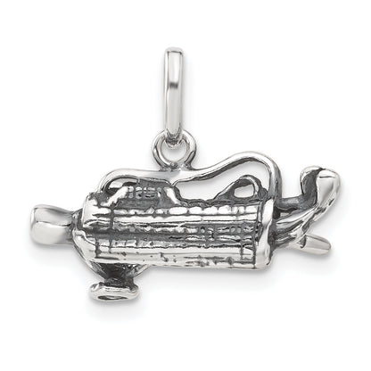 Sterling Silver 3-D Antiqued Golf Bag Charm