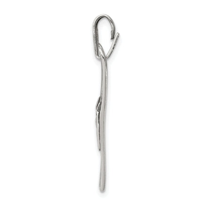 Sterling Silver Antiqued Ski'S Charm