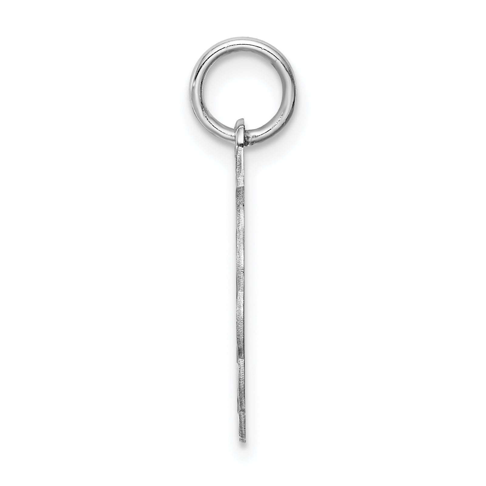 Sterling Silver Rhodium-Plated Brocaded Letter C Initial Charm