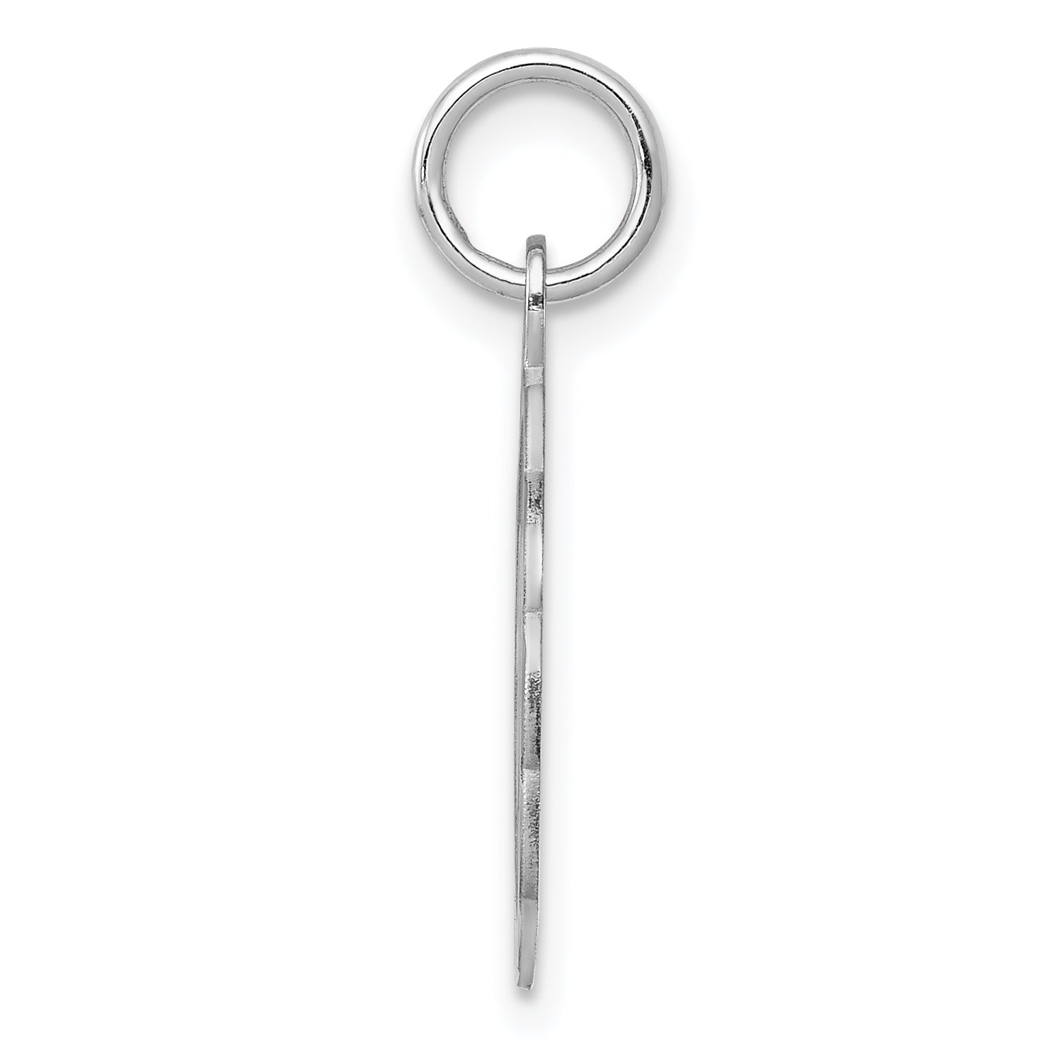 Sterling Silver Silver/Rhodium-Plated Brocaded Letter V Initial Pendant
