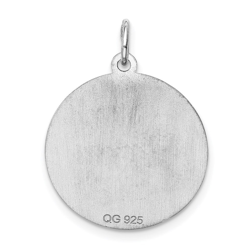 Sterling Silver Rhodium-Plated Brocaded Letter B Initial Charm