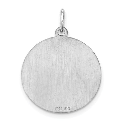 Sterling Silver Rhodium-Plated Brocaded Letter D Initial Charm