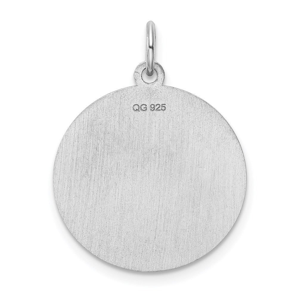 Sterling Silver Rhodium-Plated Brocaded Letter E Initial Charm