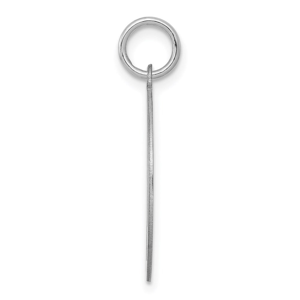 Sterling Silver Rhodium-Plated Brocaded Letter J Initial Charm