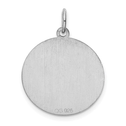 Sterling Silver Rhodium-Plated Brocaded Letter J Initial Charm