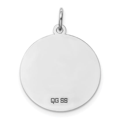 Sterling Silver Rhodium-Plated Brocaded Letter K Initial Charm